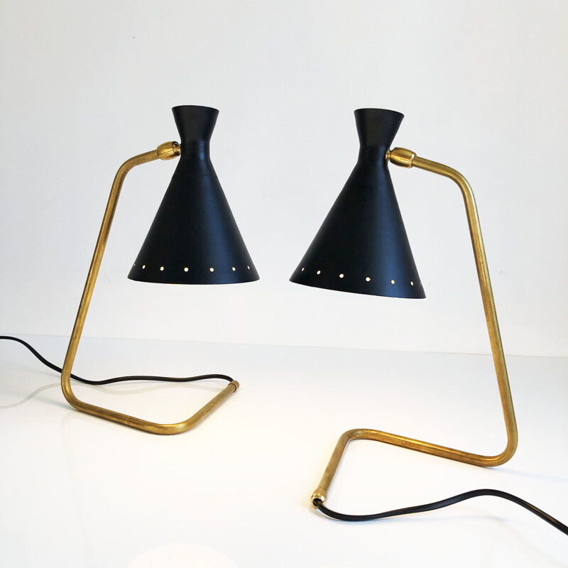 Pair of vintage lamps "cocottes", Italian 1950s