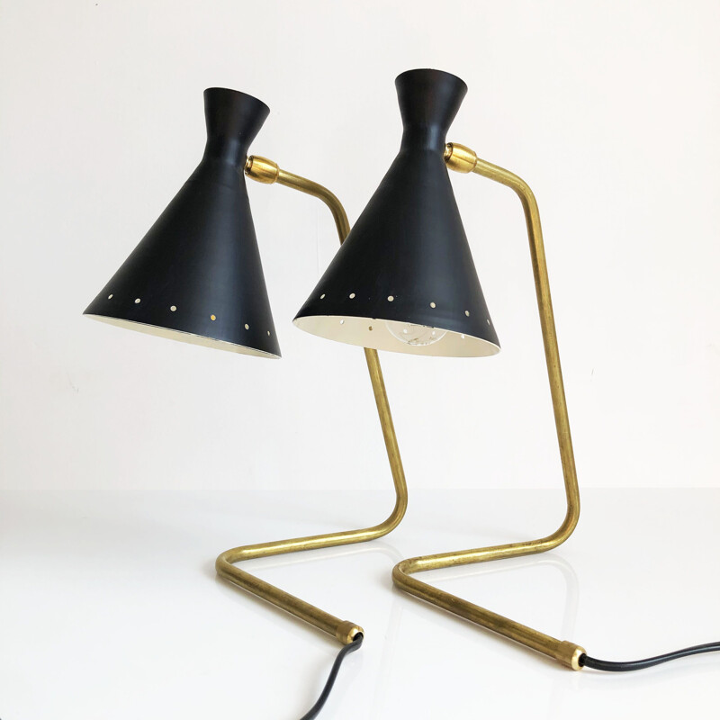 Pair of vintage lamps "cocottes", Italian 1950s