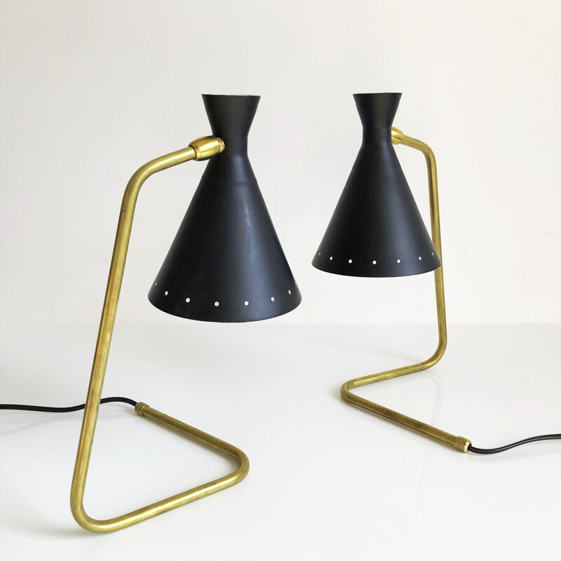 Pair of vintage lamps "cocottes", Italian 1950s