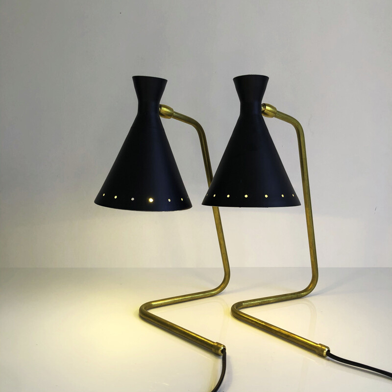 Pair of vintage lamps "cocottes", Italian 1950s