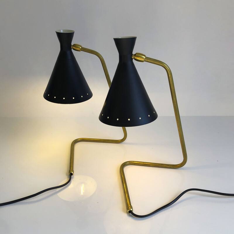 Pair of vintage lamps "cocottes", Italian 1950s