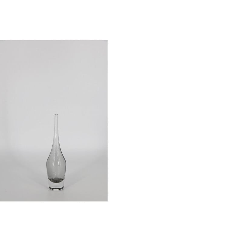 Vase scandinave vintage en verre à col étroit, Suède 1960