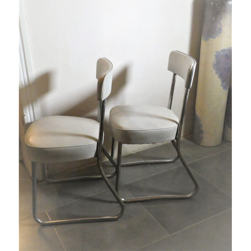 Paire de chaises vintage Strafor 1950