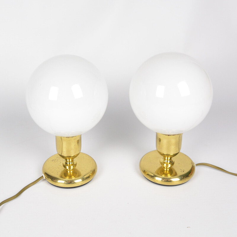 Pair of vintage brass bedside lamps 815501 by Wortmann & Filz, Germany 1970s