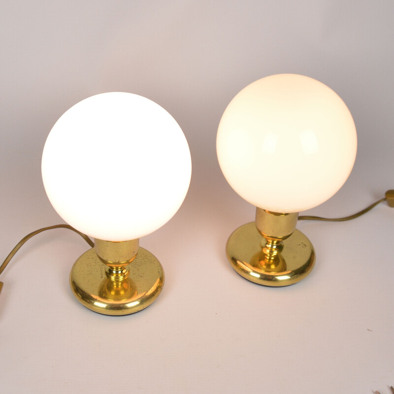 Pair of vintage brass bedside lamps 815501 by Wortmann & Filz, Germany 1970s