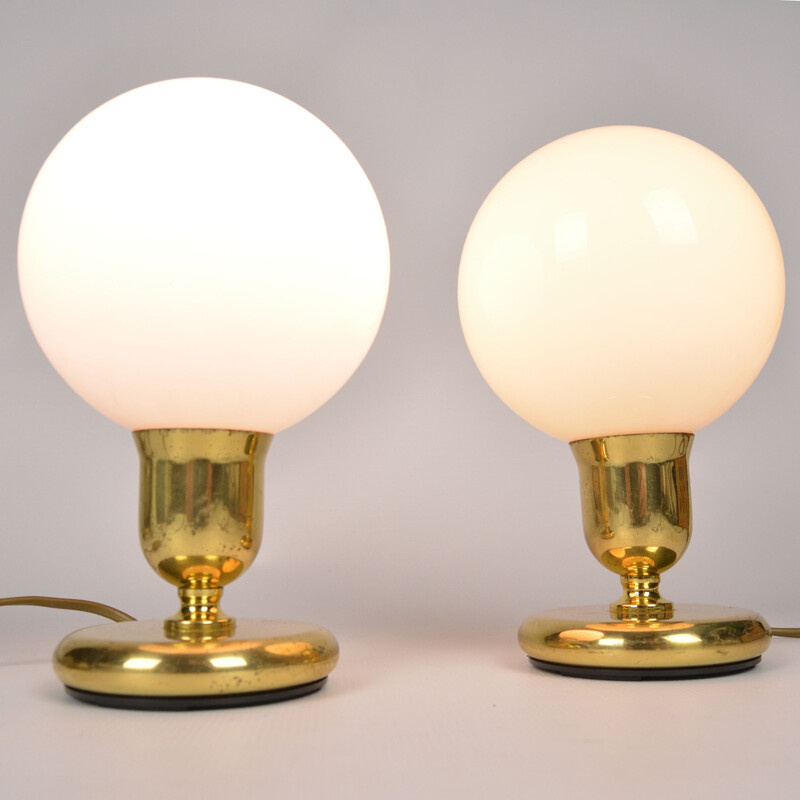 Pair of vintage brass bedside lamps 815501 by Wortmann & Filz, Germany 1970s