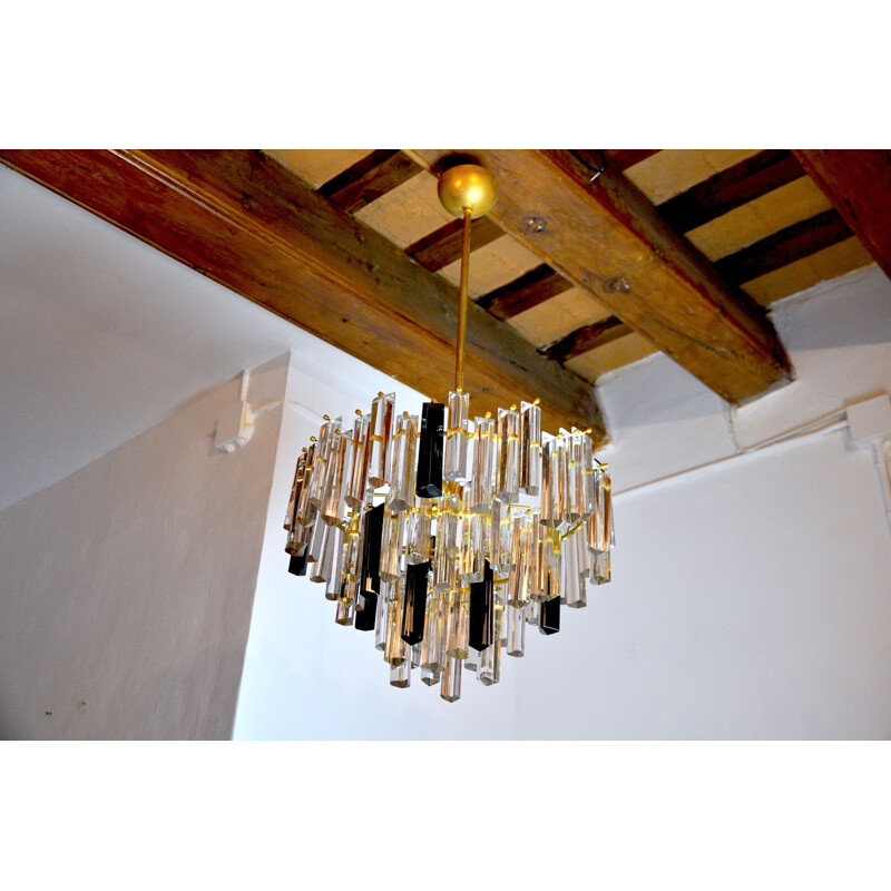 Vintage two-tone Murano glass chandelier by Paolo Venini, Italy 1970s