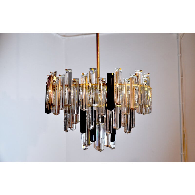 Vintage two-tone Murano glass chandelier by Paolo Venini, Italy 1970s