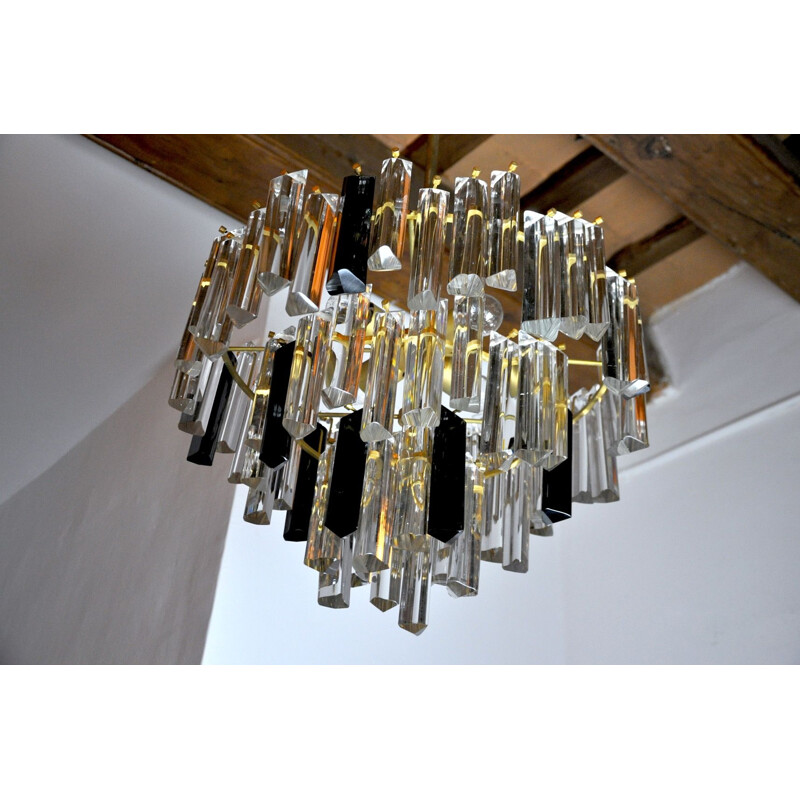 Vintage two-tone Murano glass chandelier by Paolo Venini, Italy 1970s