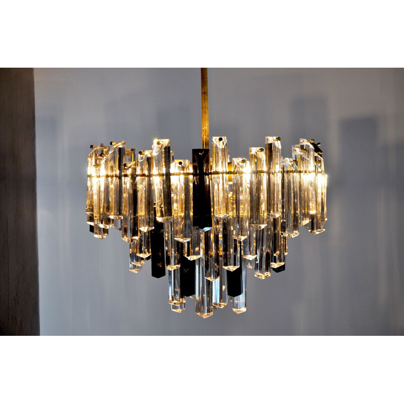 Vintage two-tone Murano glass chandelier by Paolo Venini, Italy 1970s
