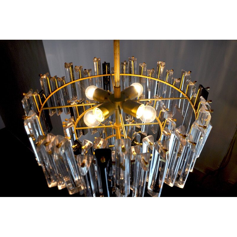 Vintage two-tone Murano glass chandelier by Paolo Venini, Italy 1970s