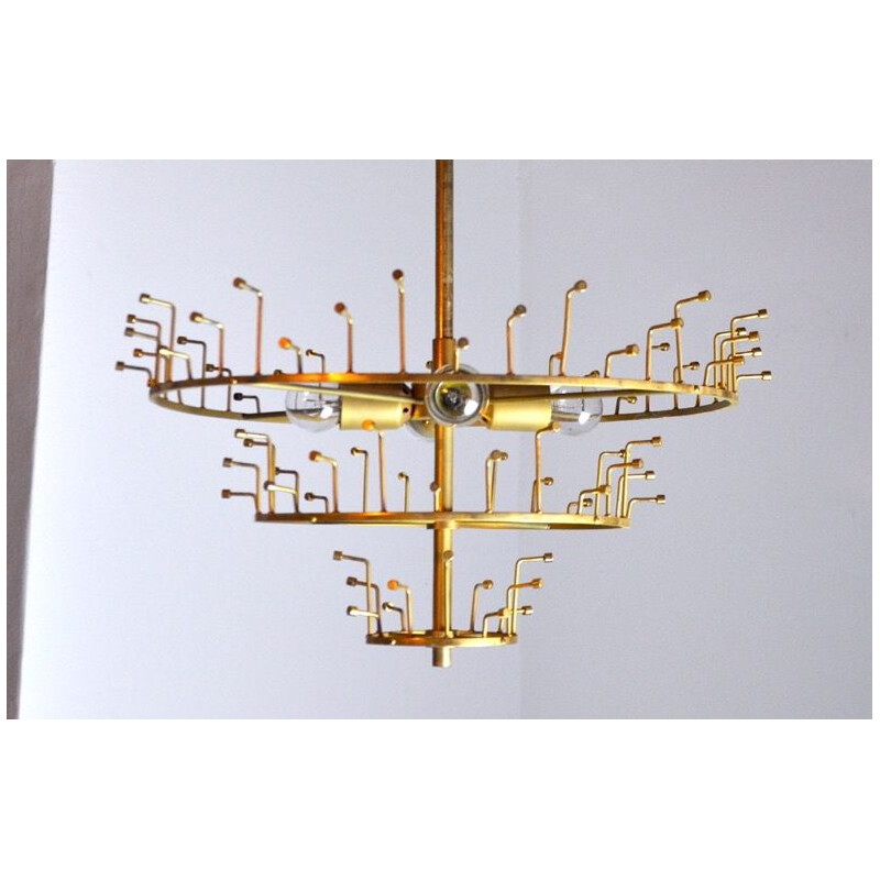 Vintage two-tone Murano glass chandelier by Paolo Venini, Italy 1970s