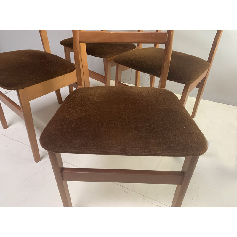 Set of 4 vintage dining chairs 1970s