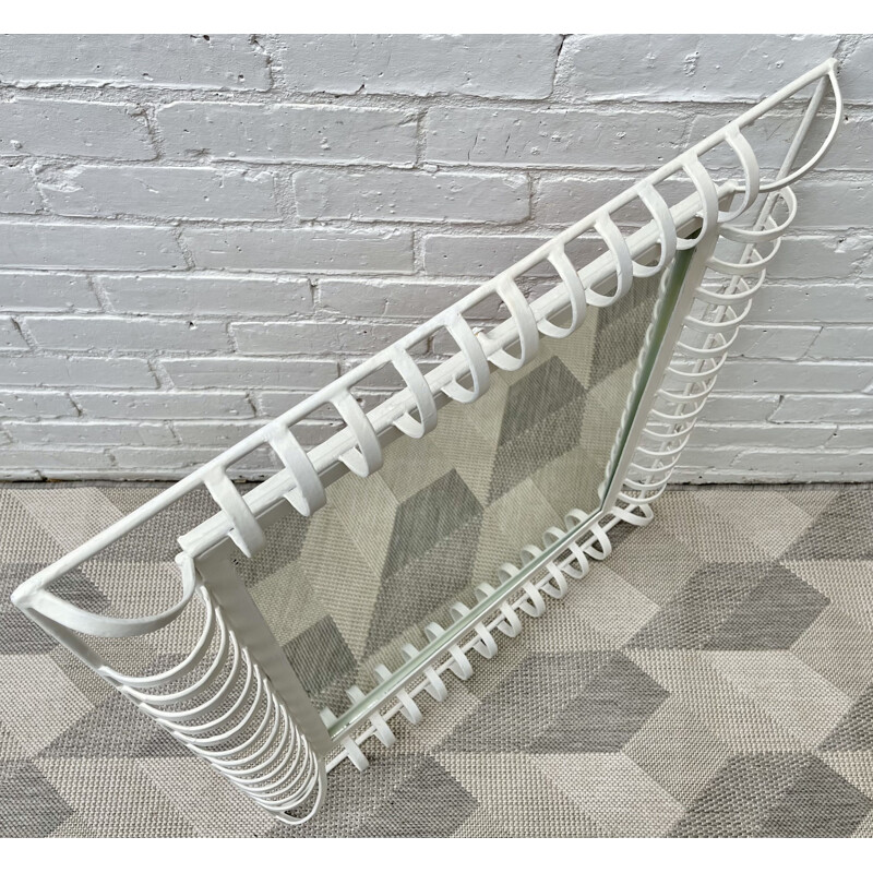 Miroir vintage rectangulaire industriel avec cadre en métal