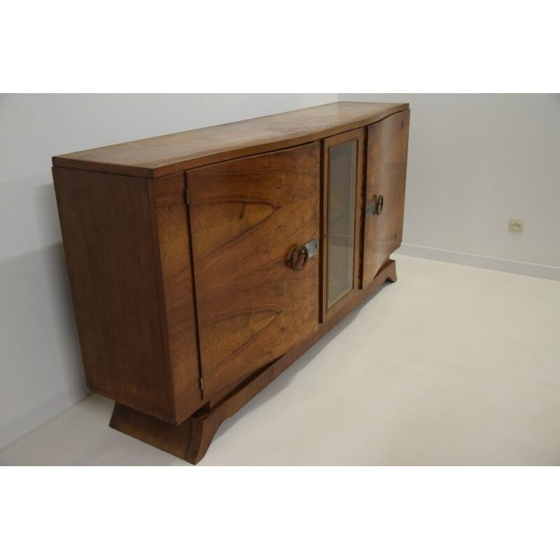 Vintage art deco sideboard with walnut credenza, 1930