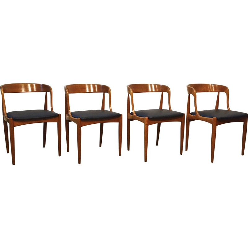 Lot de 4 chaises vintage par Johannes Andersen pour Uldum Mobelfabrik, Scandinave 1960