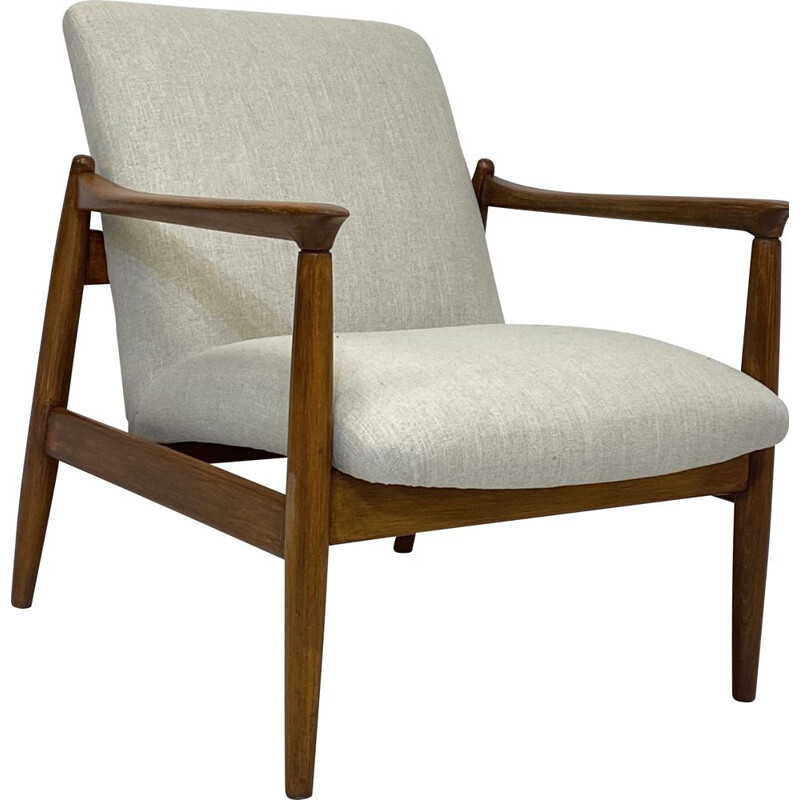 Vintage GFM-142 armchair in beige fabric by Edmund Homa 1960s