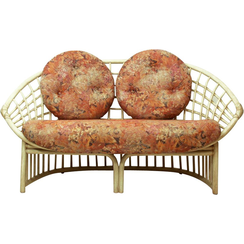 Vintage 2-Sitzer-Sofa in Stoff Mehrfarbig