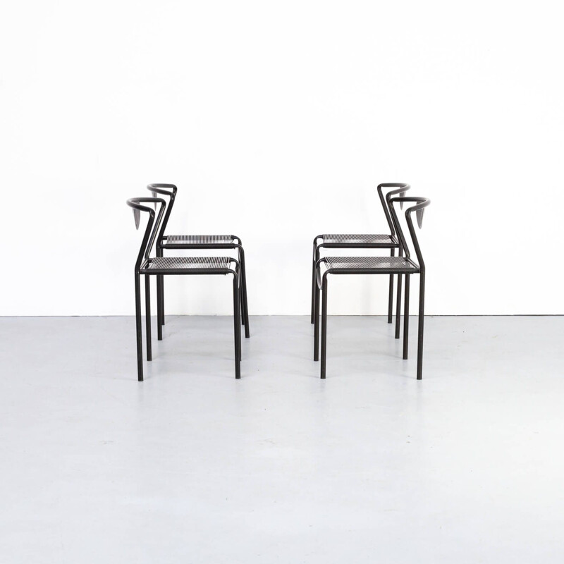 Vintage Giandomenico Belotti "spaghetti"dining chairs for Fly Line, Italy 1970s