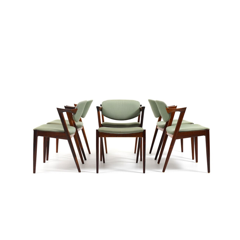 Set of 6 vintage Model No.42 Z-Chairs by Kai Kristiansen 1960s