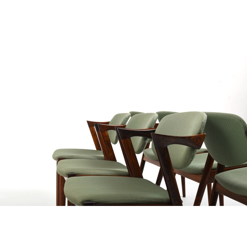 Set of 6 vintage Model No.42 Z-Chairs by Kai Kristiansen 1960s