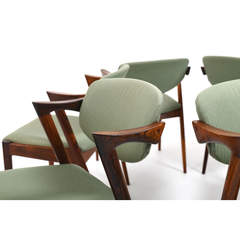 Set of 6 vintage Model No.42 Z-Chairs by Kai Kristiansen 1960s