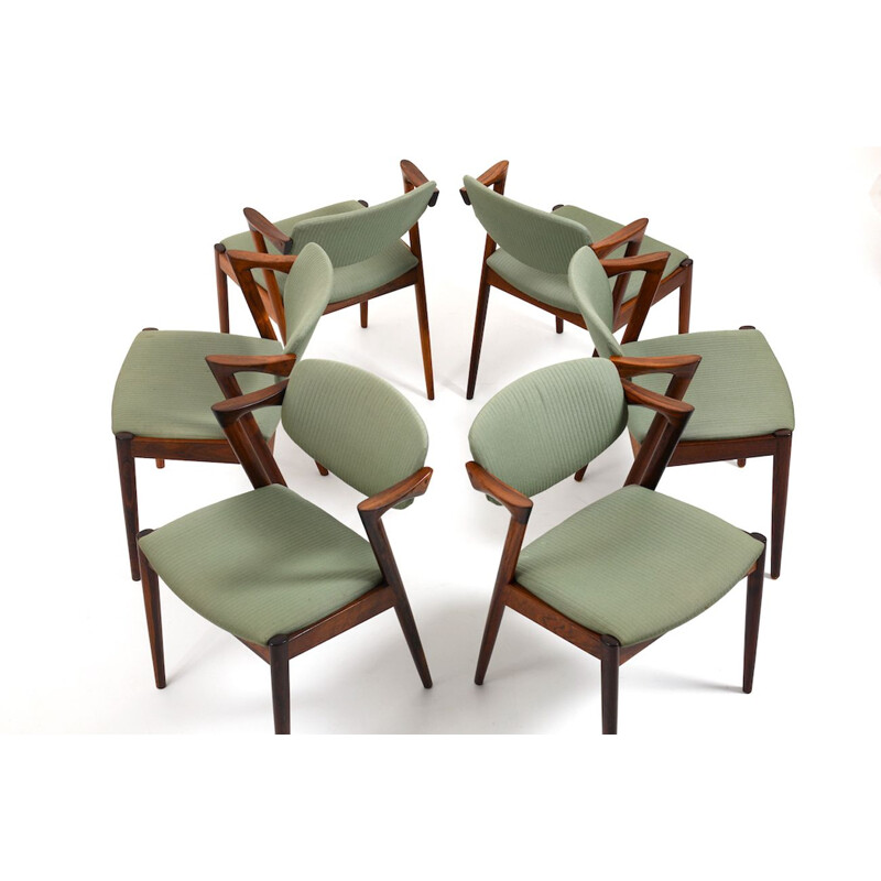 Lot de 6 chaises vintage Model No.42 Z-Chairs par Kai Kristiansen 1960