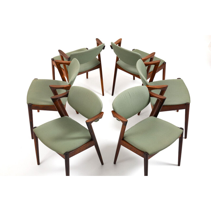 Set of 6 vintage Model No.42 Z-Chairs by Kai Kristiansen 1960s