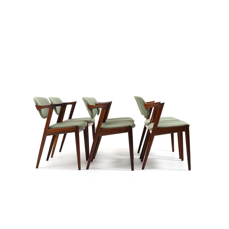 Set of 6 vintage Model No.42 Z-Chairs by Kai Kristiansen 1960s