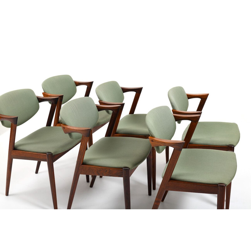 Lot de 6 chaises vintage Model No.42 Z-Chairs par Kai Kristiansen 1960