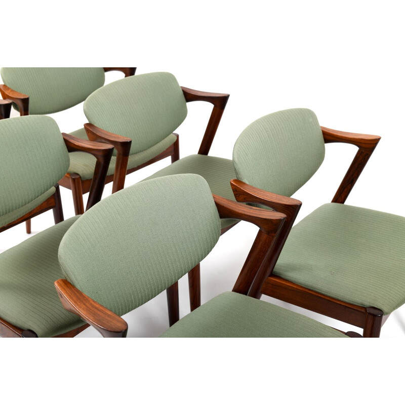 Set of 6 vintage Model No.42 Z-Chairs by Kai Kristiansen 1960s