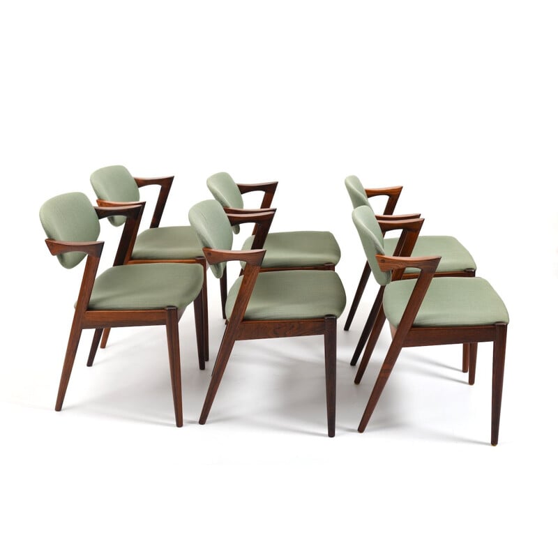 Set of 6 vintage Model No.42 Z-Chairs by Kai Kristiansen 1960s