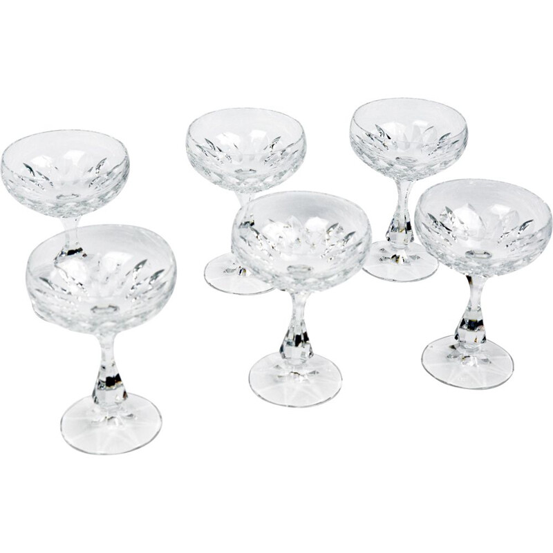 Set of 6 vintage Iris champagne glasses for Villeroy & Boch, Germany 1980s