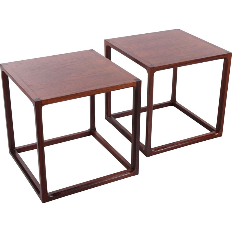 Pair of vintage Cube s coffee table by Aksel Kjersgaard, Denmark 1950s