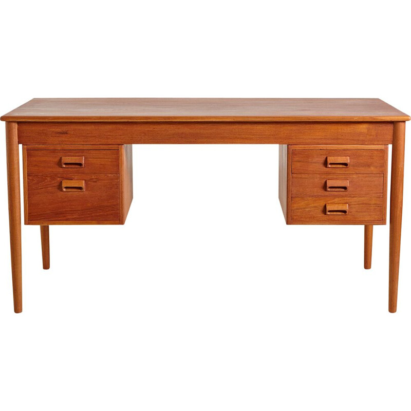 Vintage Teak Desk by Borge Mogensen for Soborg Mobelfabrik 1960s