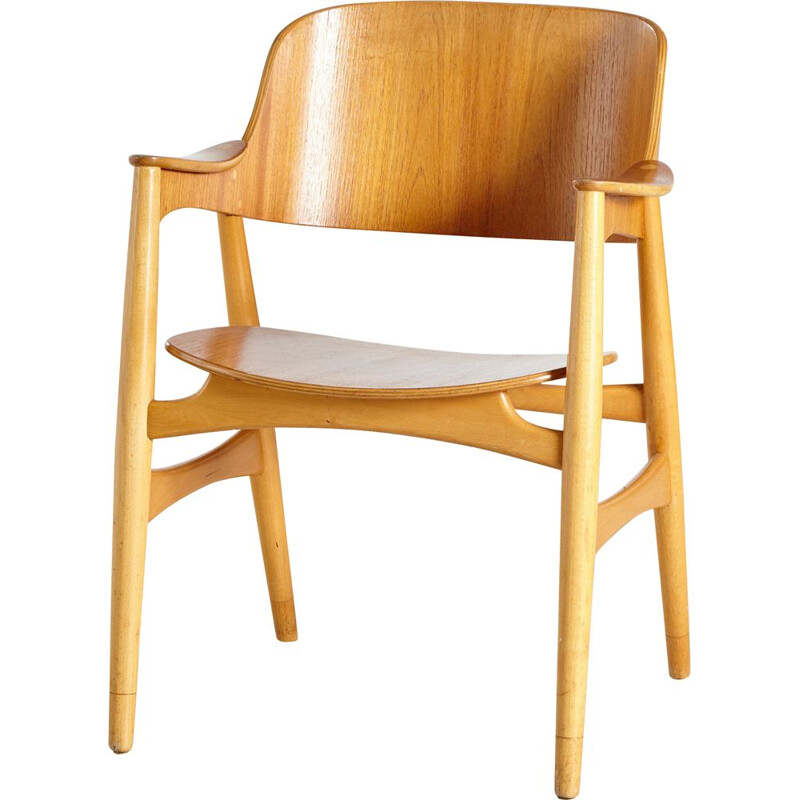 Vintage Oak Model 407 Armchair by Jens Hjorth for Randers Stolefabrik, Danish 1960s