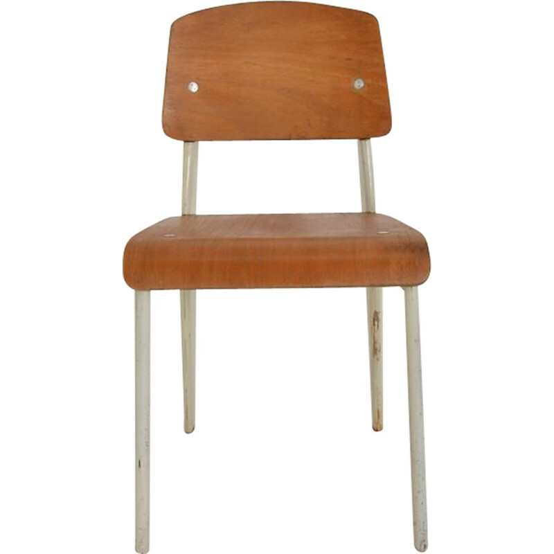 Vintage chair model metropole 305 "Standard" by Jean Prouvé 1950s