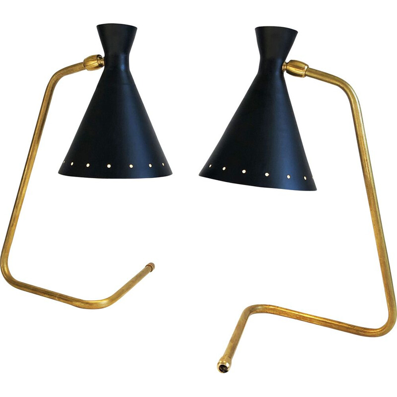 Pair of vintage lamps "cocottes", Italian 1950s