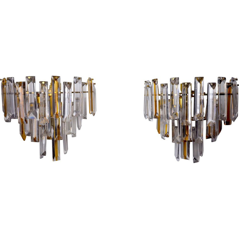 Pair of vintage Paolo Venini two-tone sconces, Italy 1970s