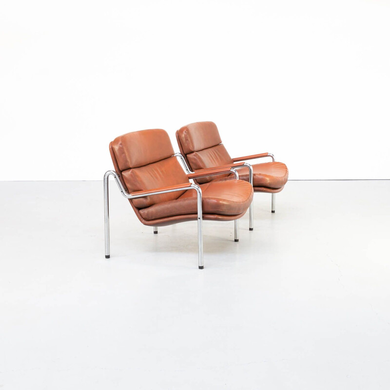 Paire de fauteuils lounge vintage par Jorgen Kastholm pour Kusch & Co, Allemagne 1970