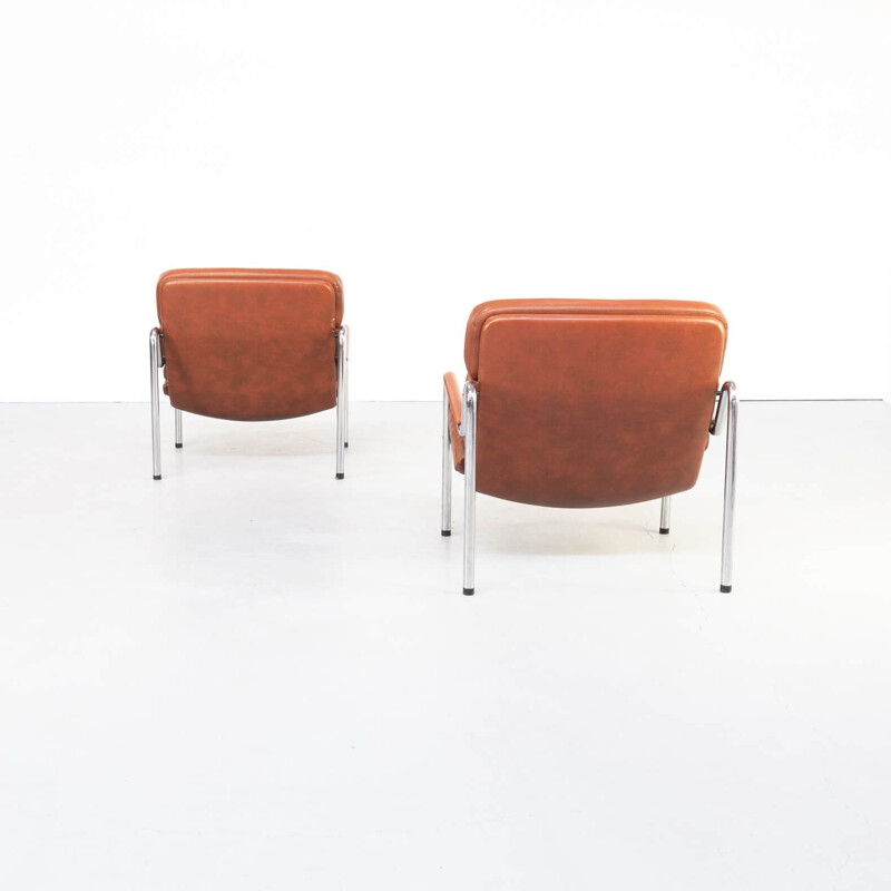 Paire de fauteuils lounge vintage par Jorgen Kastholm pour Kusch & Co, Allemagne 1970