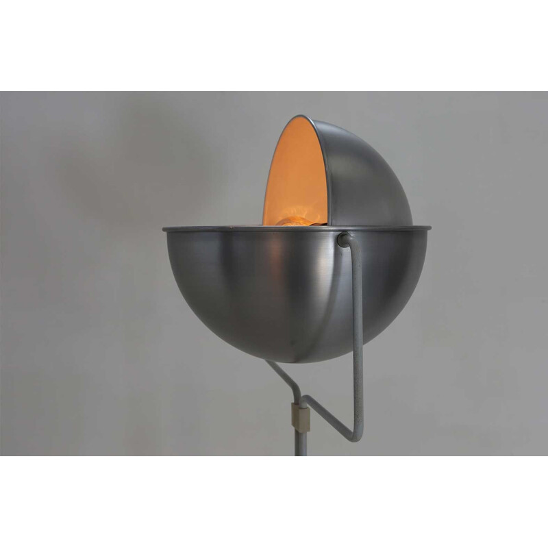 Vintage metalen en aluminium vloerlamp met eclipsvoet van E. Jelle Jelles voor Raak Amsterdam, 1964