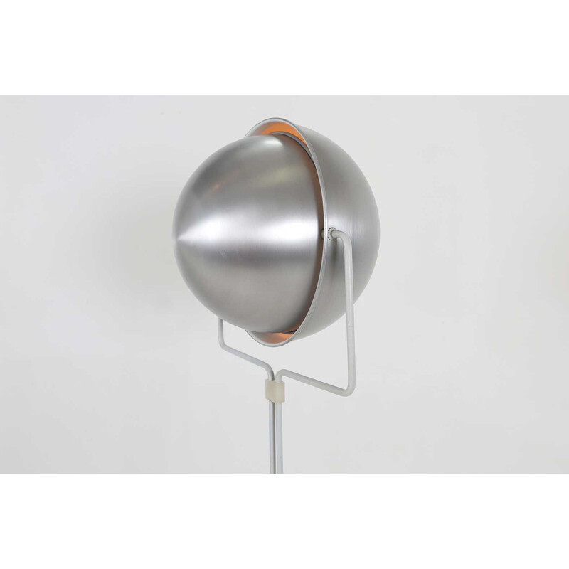 Vintage metal and aluminum floor lamp with eclipse base by E. Jelle Jelles for Raak Amsterdam, 1964