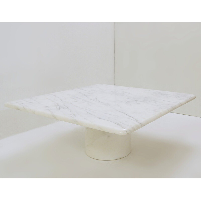 Vintage Square white marble coffee table