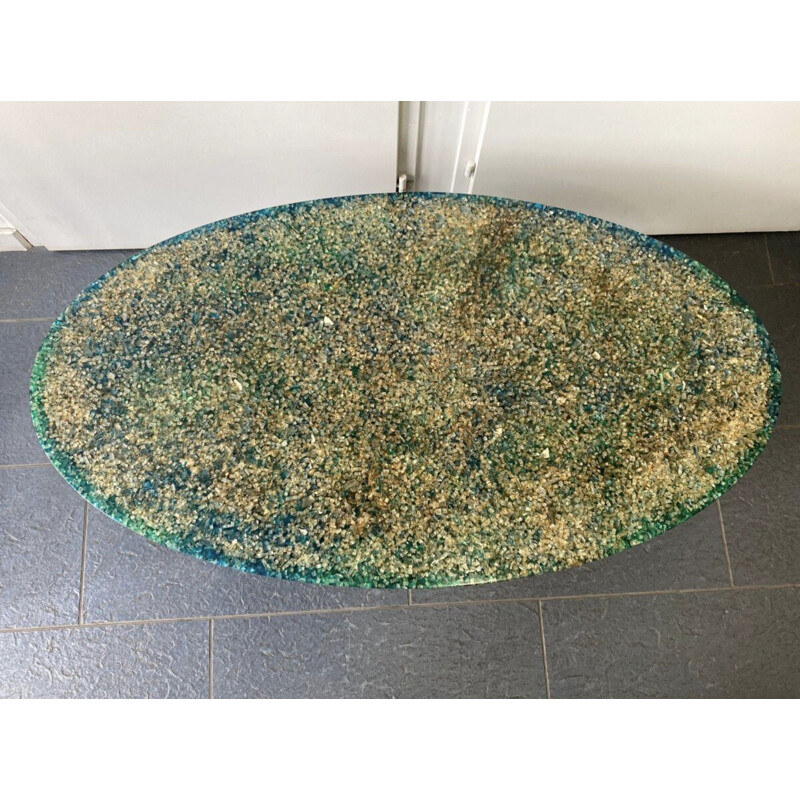 Vintage resin coffee table by Pierre Giraudon, 1970