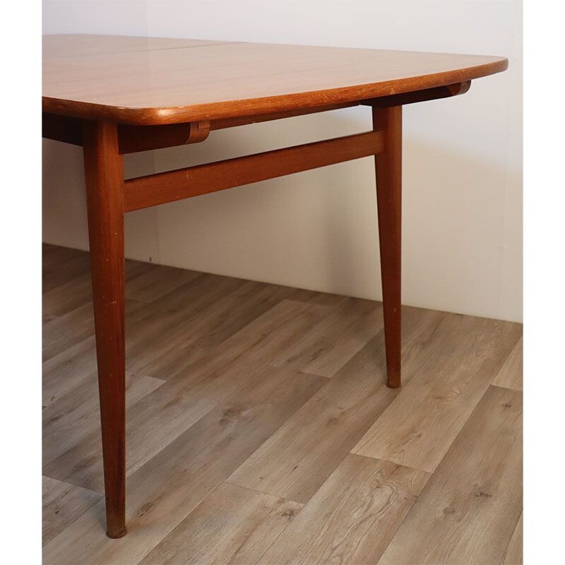 Table vintage extensible en teck, Scandinave 1960