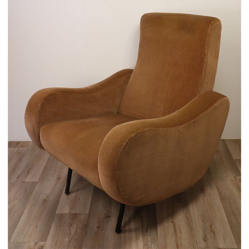 Vintage velvet armchair 1950s