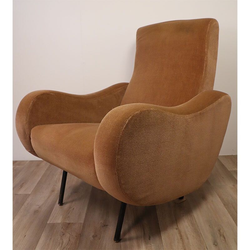 Vintage velvet armchair 1950s