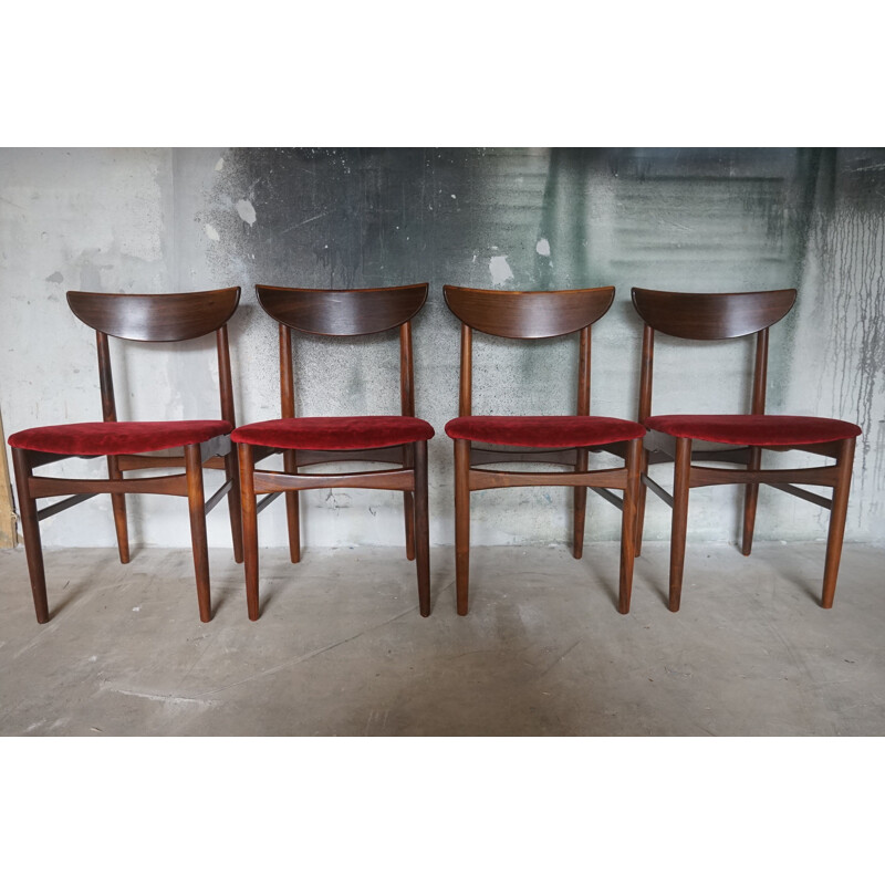 Set of 4 vintage Rosewood Dining Chairs by Harry Ostergaard for Skovby