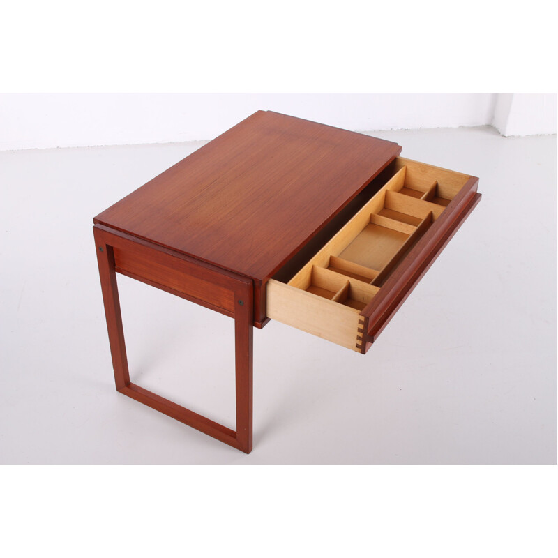 Vintage Teak sewing kit side table, Danish 1960s